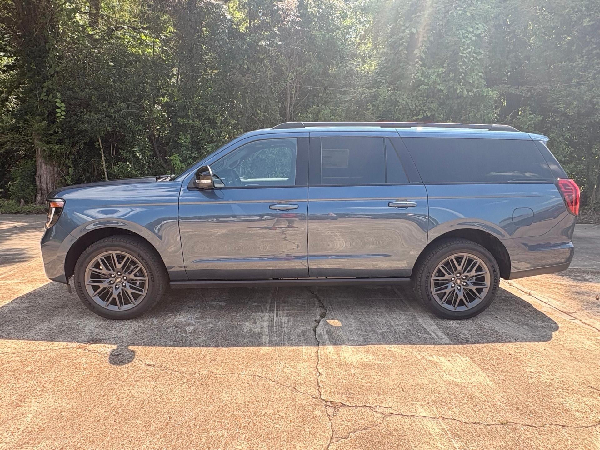 2027 Ford Expedition MAX Platinum in Nocturnal Blue Metallic — front three-quarter view